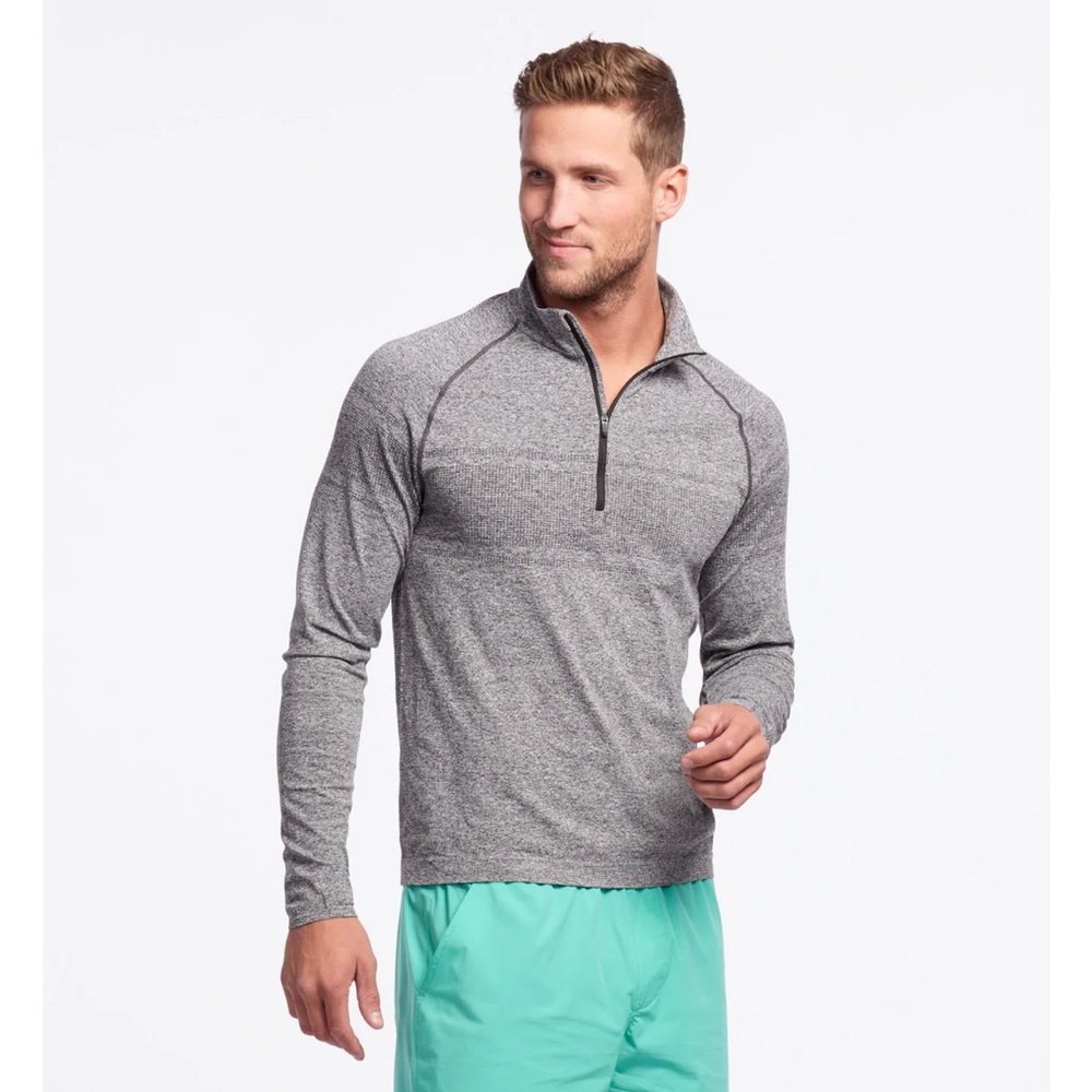 Rhone Gray Quarter Zip Running Activewear Workout Long Sleeve Top Men’s Large
